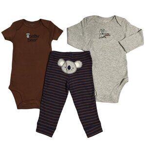 Carter's Baby Boys 3pc Koala Pants & Tops Outfit Set Newborn 3-12 Months Brown